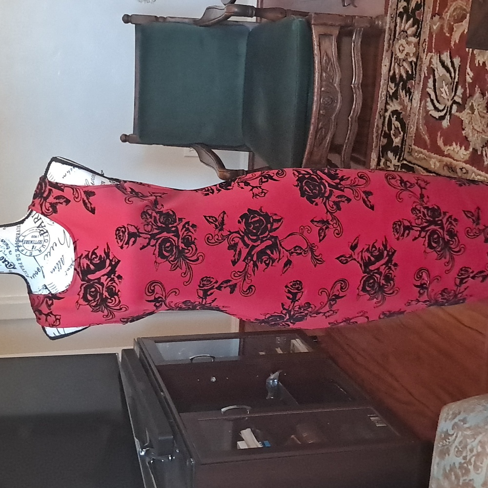Olivia Matthews Red and Black Patterned Dress